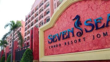 Pattaya Chon Buri Thailand 2018 Seven Seas Condo Resort Jomtien Hotel accommodation building Pattaya Thailand. video