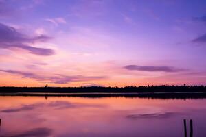 Serene Waters A Blissful Reflection of a Beautiful Pastel Lake and Sky, Where Tranquility Meets Nature's Palette, Creating a Harmonious Oasis of Soft Hues and Ethereal Beauty photo