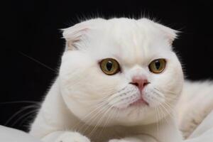 Exploring the Allure of a Beautiful Scottish Fold Cat, where Whiskered Elegance and Playful Charm Unite in a Mesmerizing Portrait of Cuddly Delight photo