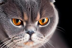 Exploring the Allure of a Beautiful Scottish Fold Cat, where Whiskered Elegance and Playful Charm Unite in a Mesmerizing Portrait of Cuddly Delight photo