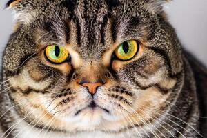 Exploring the Allure of a Beautiful Scottish Fold Cat, where Whiskered Elegance and Playful Charm Unite in a Mesmerizing Portrait of Cuddly Delight photo