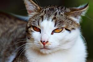 explorador el seducir de un hermosa escocés doblez gato, dónde bigotudo elegancia y juguetón encanto unir en un fascinante retrato de mimoso deleite foto