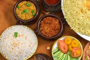Embark on a Culinary Journey with the Exquisite Aroma and Flavorful Bliss of Kebuli Rice, a Fragrant Middle Eastern Dish Infused with Spices and Savory Perfection, Offering Gastronomic Joy. photo