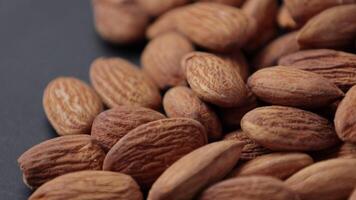 Closeup of almond, brown almonds, closeup of nut, nut background video