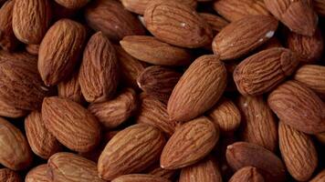 Closeup of almond, brown almonds, closeup of nut, nut background video