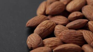 Closeup of almond, brown almonds, closeup of nut, nut background video