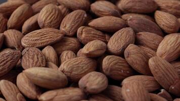 Almond, nut food, closeup of almonds video