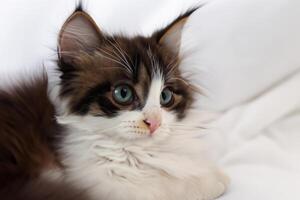 Exploring the Allure of a Beautiful Scottish Fold Cat, where Whiskered Elegance and Playful Charm Unite in a Mesmerizing Portrait of Cuddly Delight photo