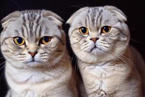 Embracing the Beauty of a Beautiful Cute Whiskered Charm Scottish Fold, Where Playful Elegance and Endearing Whiskers Combine in a Captivating Portrait of Feline Delight, Bringing Joy to Every Heart photo