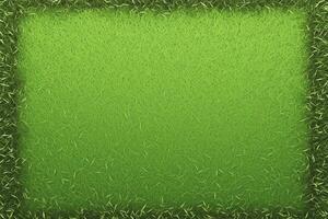 AI generated Vivid green lawn, short middle, long border with 3D rendering photo