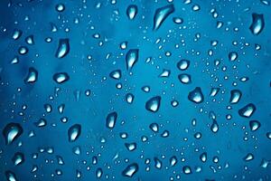 AI generated Image Blue background adorned with water drops on textured fabric surface photo