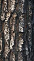 AI generated Large tree trunk bark Woodgrain pattern for wallpaper or background Vertical Mobile Wallpaper photo