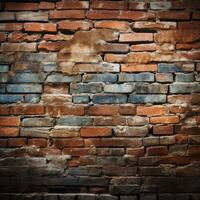 AI generated Old brick wall texture for interior and exterior design concepts For Social Media Post Size photo