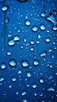 AI generated Blue background with water drops, offering a textured and fresh look Vertical Mobile Wallpaper photo