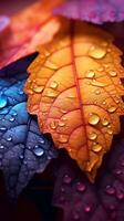 AI generated Autumns vibrant leaf displays the organic beauty of nature Vertical Mobile Wallpaper photo