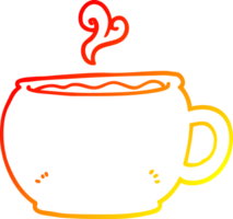 caldo pendenza linea disegno di un' cartone animato caffè tazza png