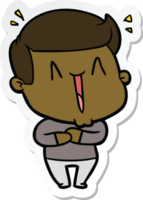 sticker of a cartoon excited man png