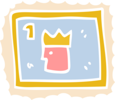 timbre de dessin animé avec visage royal png