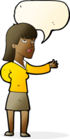 cartoon woman explaining with speech bubble png
