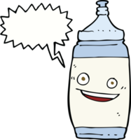 cartoon water bottle with speech bubble png