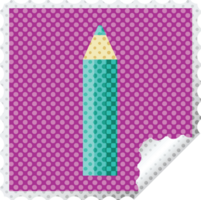 crayon de couleur vert graphique autocollant carré timbre png