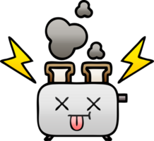 gradient shaded cartoon of a of a toaster png