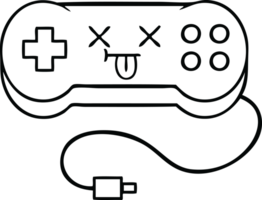 línea dibujo dibujos animados de un juego controlador png