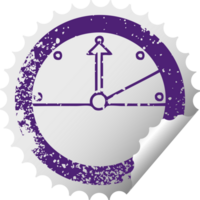 affligé circulaire peeling autocollant symbole de une compteur de vitesse png