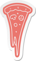 cartoon sticker of a slice of pizza png