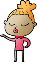 cartoon calm woman png