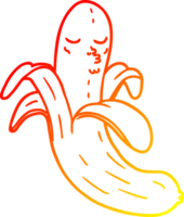 caloroso gradiente linha desenhando do uma desenho animado melhor qualidade orgânico banana png