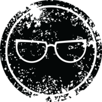 spectacles graphic   circular distressed symbol png