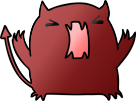 gradient cartoon illustration of a cute kawaii devil png