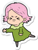 sticker of a cartoon angry woman png