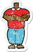 retro distressed sticker of a cartoon body png