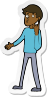 sticker of a cartoon man asking question png