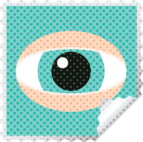 staring eye graphic square sticker stamp png