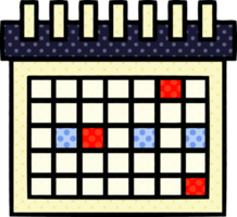 comic book style cartoon of a work calendar png