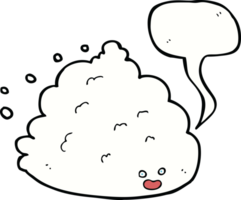 cartone animato nube personaggio con discorso bolla png