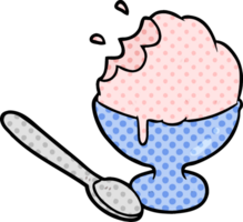 cartoon ice cream dessert in bowl png