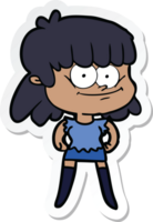 sticker of a cartoon smiling woman png