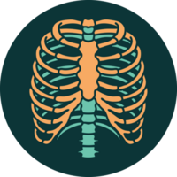 iconic tattoo style image of a rib cage png