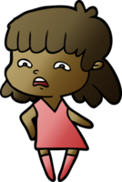 cartoon worried woman png