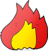 Hand gezeichnet Karikatur Flamme png