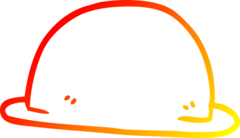 warm gradient line drawing of a cartoon hat png