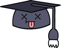 cute cartoon of a graduation hat png