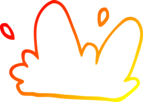 warm gradient line drawing of a cartoon water splash png