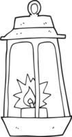 hand drawn black and white cartoon lantern png