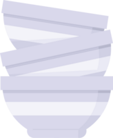 Flat colour illustration of a stack of bowls png