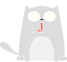 chat de dessin animé drôle de style plat couleur png